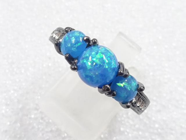 JAPANESE KIMONO / ANTIQUE COLORED STONE RING (SIZE 23)